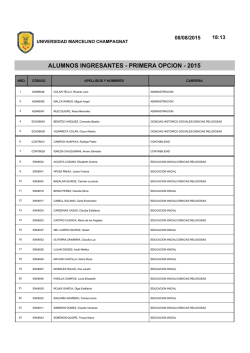 alumnos ingresantes - primera opcion - 2015