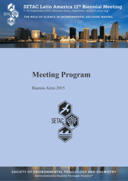 Meeting Program - SETAC Buenos Aires