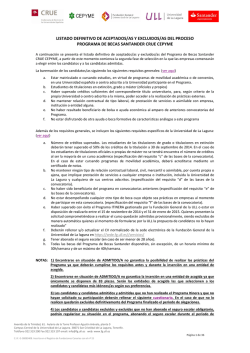 listado definitivo de aceptados/as y excluidos/as del proceso