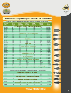 LIMAS ROTATIVAS (FRESAS) DE CARBURO DE TUNGSTENO