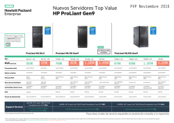 Nuevos Servidores Top Value HP ProLiant Gen9