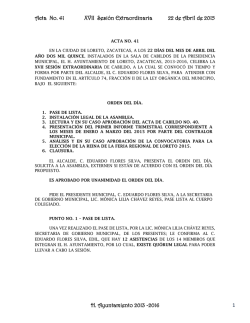 Acta 41, 22 / ABR / 2015 - Presidencia loreto, Zac.