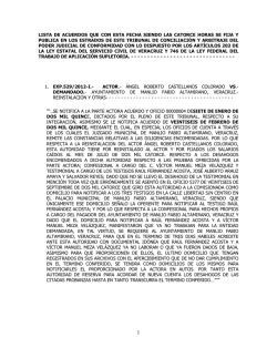 lista de acuerdos que con esta fecha siendo las catorce horas se fija