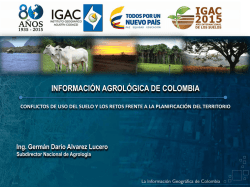 Infromación Agroecológica de Colombia -IGAC