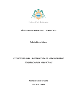 Estrategias para la corrción de sensibilidad por HPLC-ICP-MS