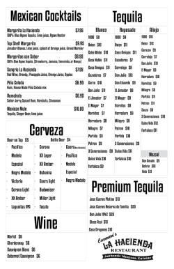 Bar Menu