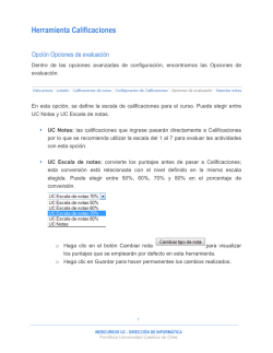 Herramienta Calificaciones - WEBCURSOS UC