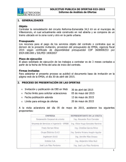 ANALISIS OFERTAS No 023-2015