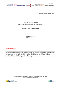 admitidos para el curso inicial de formación del registro