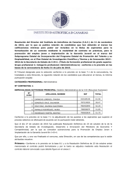 Adjudicación de contrato - Instituto de Astrofísica de Canarias