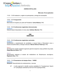 1 AGENDA DETALLADA Miércoles 16 de septiembre 11:00 – 13:00