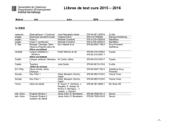 Llibres de text curs 2015 – 2016