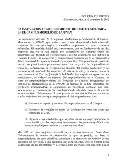 Boletín Innovadores Universitarios - Instituto de Biotecnología
