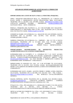 listado de importadores de aceite de oliva y