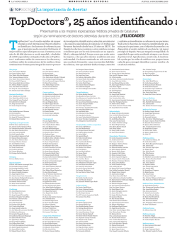 TopDoctors&reg;, 25 a&ntilde;os identificando a los m