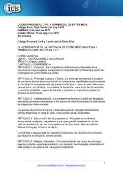 Código Procesal Civil y Comercial – Entre Ríos