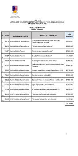 actividades decarácter deportivo aprobados por