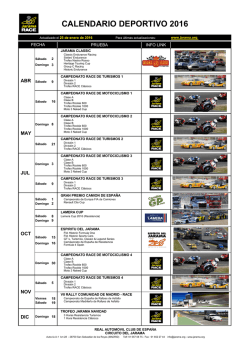 Calendario deportivo 2016 Circuito del Jarama