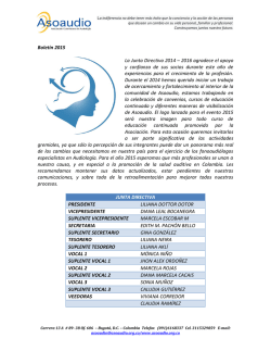 Boletín 2015 La Junta Directiva 2014 – 2016 agradece