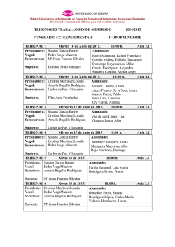 TRIBUNAL TFM CC - Facultade de Ciencias da Educaci&oacute;n
