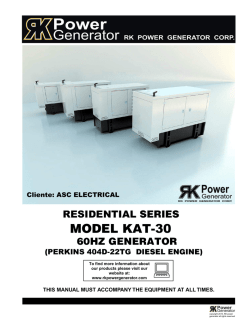 MODEL KAT-30 - RK Power Generator Corp