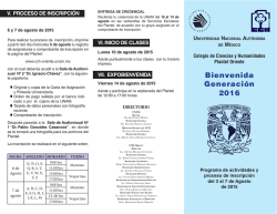 Bienvenida Generación 2016 - CCH Oriente