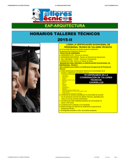 horarios arquitectura - Talleres Técnicos FIUPLA