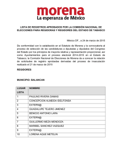 LISTA DE REGISTROS APROBADOS POR LA COMISIÓN