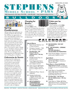 CALENDAR - Stephens Middle School - Salem