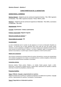 caracteristicas QG 2015 - Facultad de Ingeniería Química