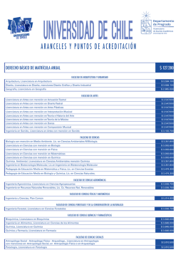 ARANCELES Y PUNTOS DE ACREDITACIÓN