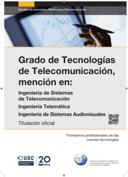 Grado de Tecnologías de Telecomunicación, mención en: