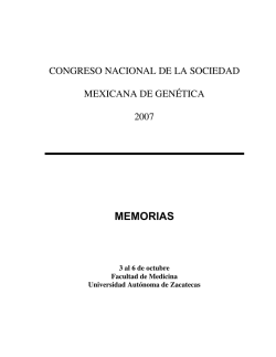 MEMORIAS - Sociedad Mexicana de Genética, AC