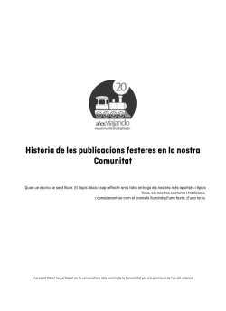 Història de les publicacions festeres en la nostra Comunitat