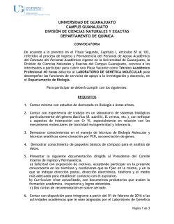 CONVOCATORIA Técnico Académico LABORATORIO DE