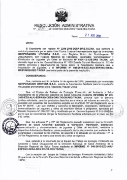 R.A. 1055, INF. 046-2015 - Direccion Regional de Salud Tacna
