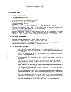 alfredo cilento sarli/arquitecto-consultor/profesor titular UCV alfredo