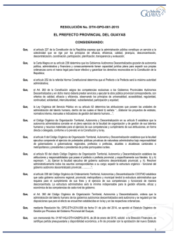 Resolución No. GPG-DTH-2015-001