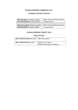 FECHAS EXÁMENES CAMBRIDGE 2016