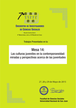 Mesa 14: Las culturas juveniles en la contemporaneidad: miradas y