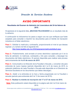 AVISO IMPORTANTE