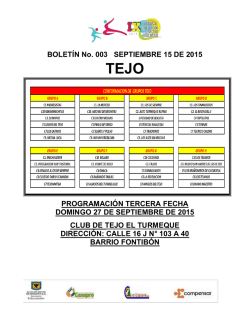 Boletín 003 Tejo