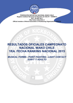resultados oficiales campeonato nacional wako chile 1ra fecha 2015