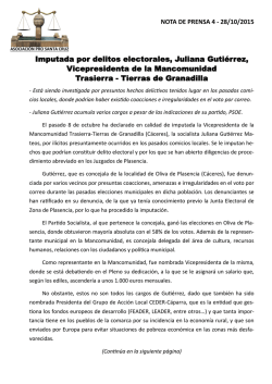 Imputada por delitos electorales, Juliana Gutiérrez, Vicepresidenta