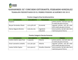 GANADORES 32° Concurso Estudiantil Fernando González