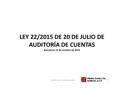 LEY 22/2015 DE 20 DE JULIO DE AUDITORÍA DE CUENTAS