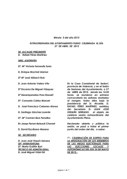 Minuta 5 del a&ntilde;o 2015 EXTRAORDINARIA DEL