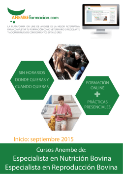 Especialista en Nutrición Bovina Especialista en