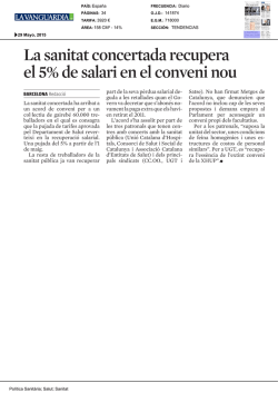 Recull de Premsa - Unió Catalana d`Hospitals