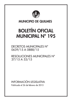 Boletín Oficial Municipal N° 195. Publicado el 26 de